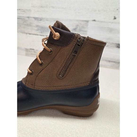 SPERRY Top-sider Saltwater Brown Leather Waterproof Rubber Duck Boots Womens 7.5 - Picture 5 of 8